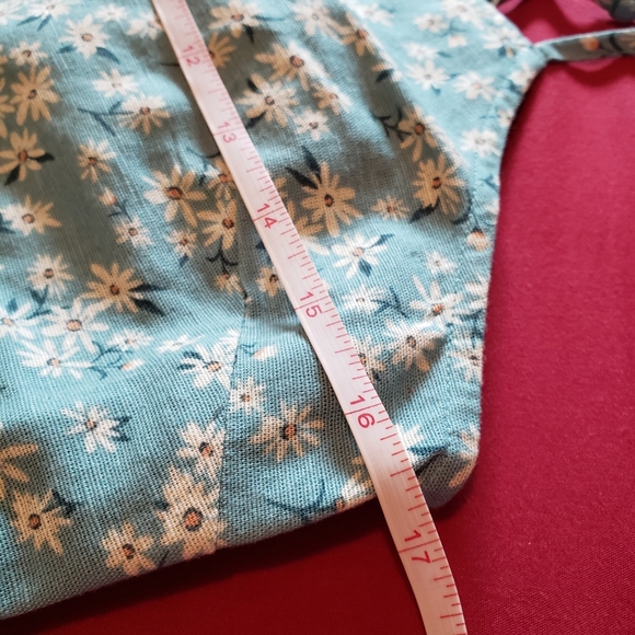 American Eagle Size M Teal Ditsy Floral Tie-Back Mini Dress - Picture 7 of 8